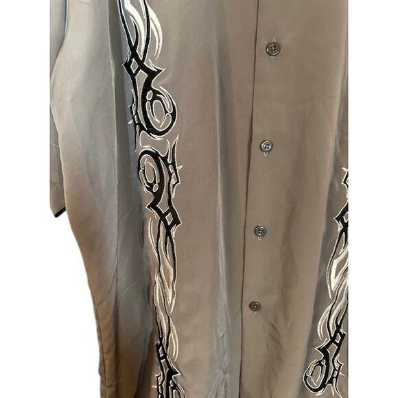 House of Blues Gray Tribal Collared Button Down Dressy Casual Shirt Men Sz XL - Picture 4 of 8